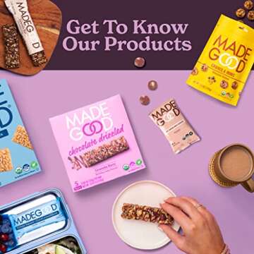 MadeGood Confetti Chocolate Drizzled Crispy Squares, 30 count, Vegan Dark Chocolate