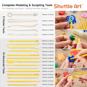 Shuttle Art Polymer Clay Kit with 50 Colors & Tools