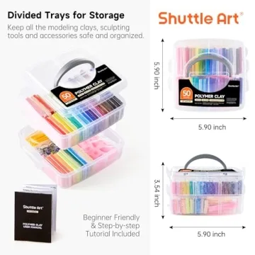 Shuttle Art Polymer Clay Kit with 50 Colors & Tools