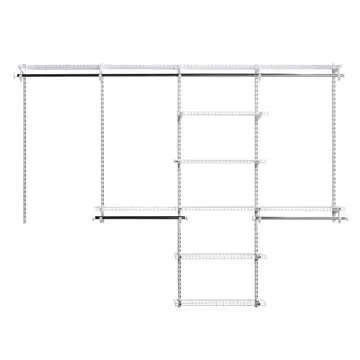 Rubbermaid Configurations Custom Closet Kit, 4-8 Ft. Adjustable Metal Wire Shelving, Titanium Finish, Expandable Organization System, Hardware Included, for Home Closet/Pantry/Laundry/Mudroom