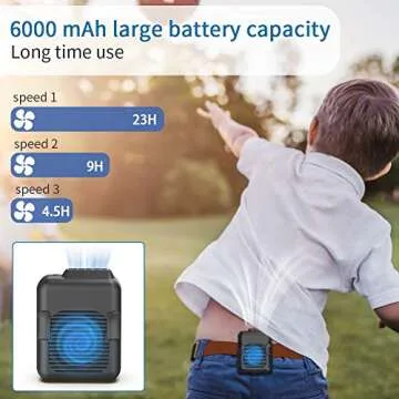 Koonie Portable Waist Fan with 23H Battery Life Cooling