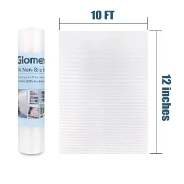 Non-Slip Washable Shelf Liner, 12" x 10' Size
