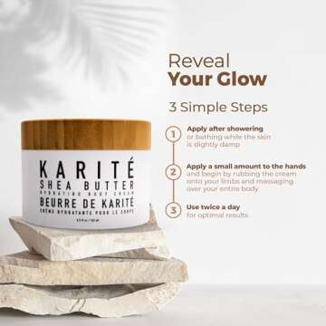 Karité Crème Corps Shea Butter Body Cream | Hydrating Moisturizer for Dry & Sensitive Skin | Dermatologist-Formulated and Approved | Cruelty-free & Hypoallergenic for all Skin Types