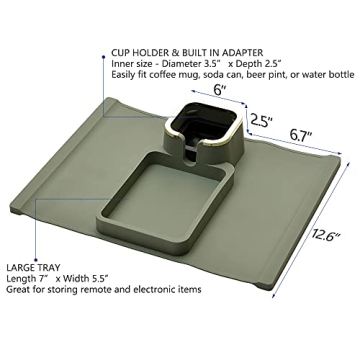Elimiko Silicone Anti-Spill Anti-Slip Couch Cup Holder Tray