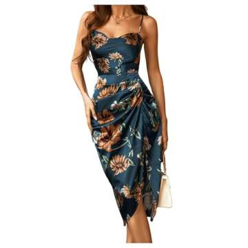 Chic WDIRARA Floral Print Cowl Neck Summer Dress