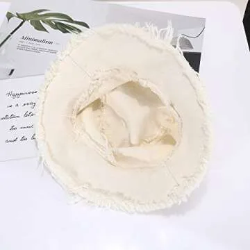 boderier Sun Hats for Women Summer Casual Wide Brim Cotton Bucket Hat Beach Vacation Travel Accessories