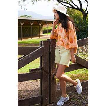 boderier Sun Hats for Women Summer Casual Wide Brim Cotton Bucket Hat Beach Vacation Travel Accessories