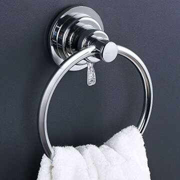 BOPai Drill Free Suction Cup Towel Ring for Easy Installation