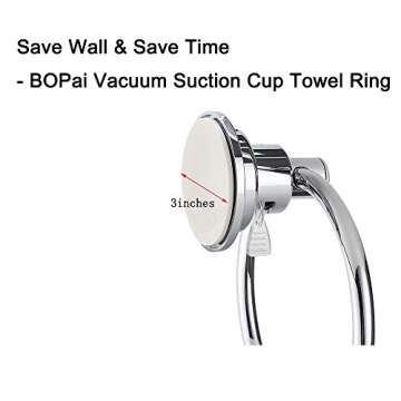 BOPai Drill Free Suction Cup Towel Ring for Easy Installation
