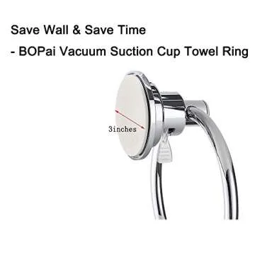 BOPai Drill Free Suction Cup Towel Ring for Easy Installation