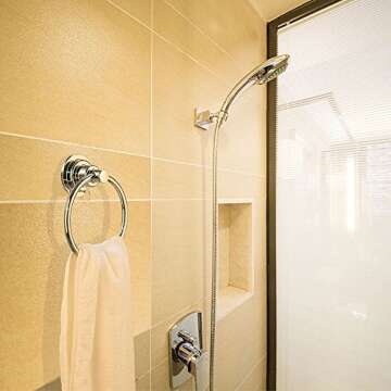 BOPai Drill Free Suction Cup Towel Ring for Easy Installation