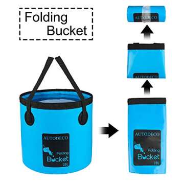 AUTODECO Collapsible Bucket 5 Gallon Container Folding Water Bucket Portable Wash Basin for Camping ...