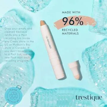 trestique Good Vibes Mascara, Refillable Mascara With Built-In Lash Curler, Sustainable Mascara Eye Makeup, Clean Beauty Black Mascara, Mascara With Curler