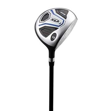 Aspire XD1 Men's Complete Golf Clubs Package Set Includes Titanium Driver, S.S. Fairway, S.S. Hybrid, S.S. 6-PW Irons, Putter, Bag, 3 H/C's Right Hand - BLUE - Choose Size! (Tall Size +1", Right Hand)