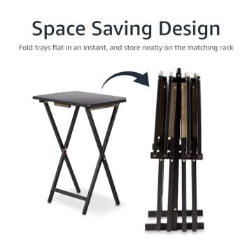Amazon Basics Foldable TV Dinner Tray Table Set of 4