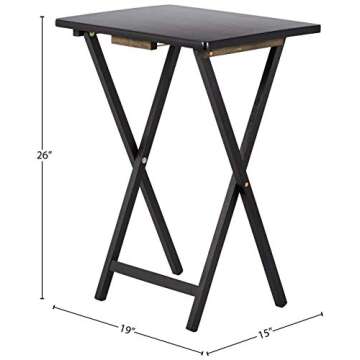 Amazon Basics Foldable TV Dinner Tray Table Set of 4