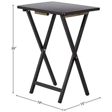 Amazon Basics Foldable TV Dinner Tray Table Set of 4