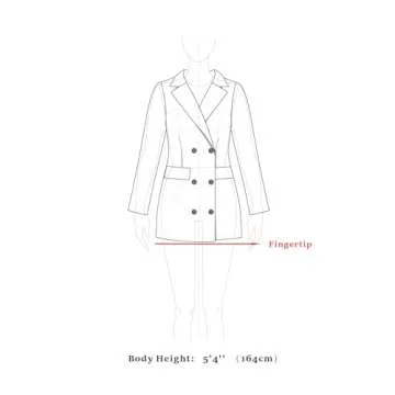 Allegra K Women's Peter Pan Collar Double Breasted Winter Long Trench Pea Coat Small Beige