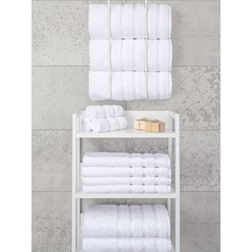 American Soft Linen Luxury 4 Piece Bath Towel Set, 100% Cotton Turkish Bath Towels for Bathroom, 27x54 in Extra Large Bathroom Shower Towels, White Bath Towels
