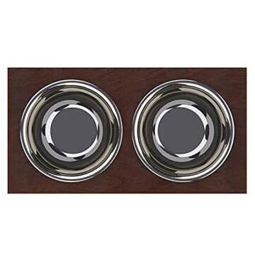 GrooveThis Woodshop - Personalized Elevated Dog Bowl Stand for Large, Medium, Small, X-Small Dogs - Stainless Steel Food and Water Bowls - Raised Dog Dish with Internal Storage (Large, Dark Walnut)