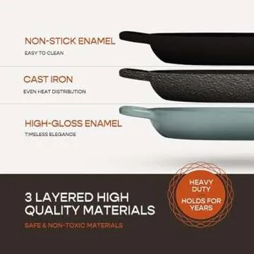 Krustic Enameled Cast Iron Dutch Oven for Professional Sourdough Bread Baking | 5.5 Quart Loaf Size ...