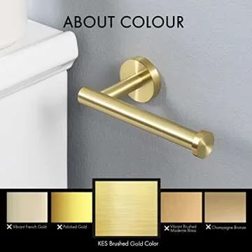 KES Bathroom Hardware Set SUS 304 Stainless Steel 3-Pieces 16 Inch Towel Bar Toilet Paper Holder Towel Hook Brushed Gold Finish, LA20BZ-32
