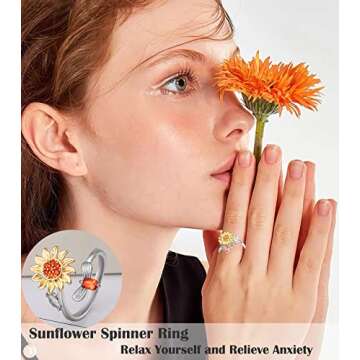 KOHOTA Fidget Rings Set - Stylish Anxiety Relief Spinner Rings for Women