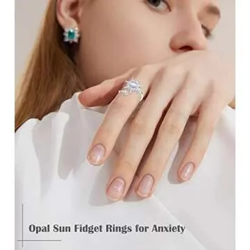 KOHOTA Adjustable Fidget Rings for Women - Stylish Stress Relief