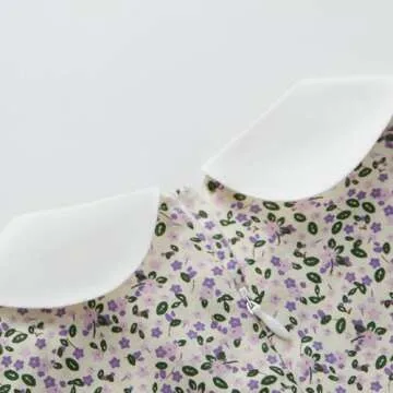 pureborn Toddler Girls Woven Dress Long Sleeve Spring Fall Playwear Dresses Floral Purple 3-4 Years