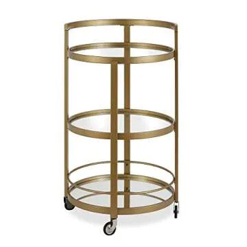 Stylish Henn&Hart 21" Brass Bar Cart for Home Elegance