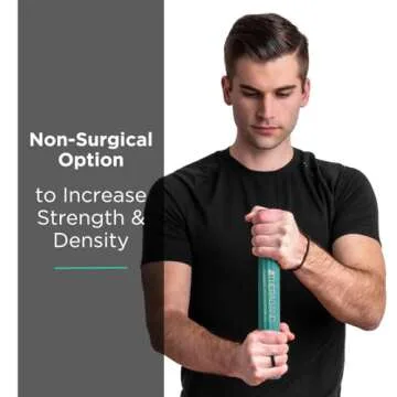 THERABAND FlexBar, Tennis Elbow Therapy Bar, Relieve Tendonitis Pain & Improve Grip Strength, Resistance Bar for Golfers Elbow & Tendinitis, Green, Medium, Intermediate