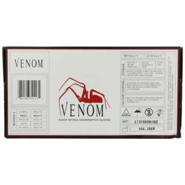 Medline Nitrile Exam Gloves, Powder-Free, Black, 100 Count