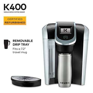 Keurig K400 Coffee Maker, Single Serve K-Cup Pod Coffee Brewer, Programmable Brewer, Black (Renewed)
