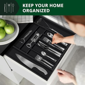Luxury Bamboo Kitchen Drawer Organizer for Utensils