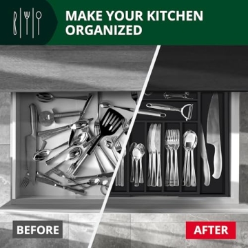 Luxury Bamboo Kitchen Drawer Organizer for Utensils