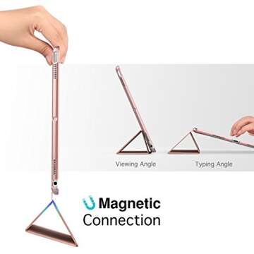 MoKo Case Fit New iPad Air (3rd Generation) 10.5" 2019/iPad Pro 10.5 2017 - Slim Lightweight Smart Shell Stand Cover with Translucent Frosted Back Protector - Rose Gold (Auto Wake/Sleep)