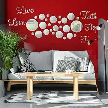 Zonon 3D Mirror Wall Decor Stickers - Motivational Art