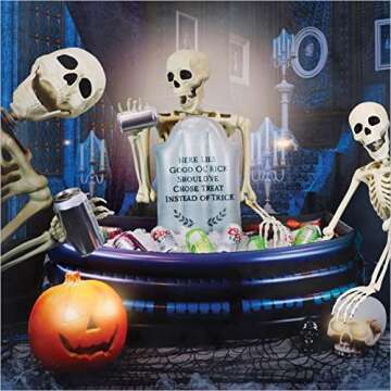 40" Inch Inflatable Graveyard Halloween Candy Holder Bowl - Up to 120 Drink Beverage Cooler and Ice Chest Halloween Party - Inflables De Halloween Enfriador Candy Caldron