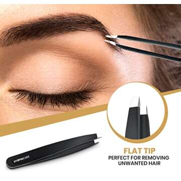 Utopia Care - Professional Stainless Steel Tweezers Set (4-Piece) Black