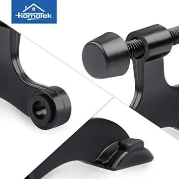 HOMOTEK 8 Pack Hinge Pin Black Door Stopper,Adjustable Deluxe Heavy Duty Door Stopper 2-1/2"x1-3/4”,with Black Rubber Bumper Tips