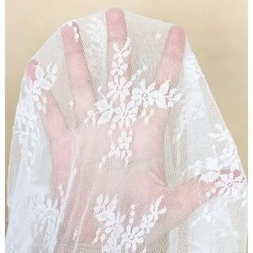 WIHOLL White Shirts for Women Lace Short Sleeve Summer Crewneck Sexy See Through Fashion Tops White L