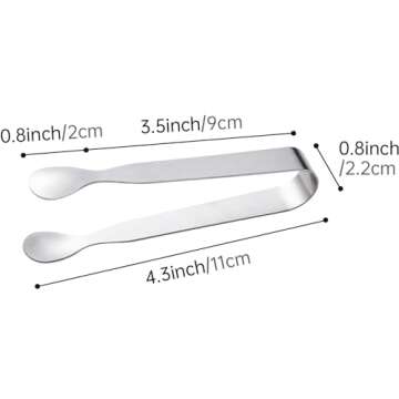 Ice Tongs Sugar Cubes Tongs - Stainless Steel Mini Serving Tongs Appetizers Tongs Small Metal Tongs for Tea Party Coffee Bar (6 PCS)