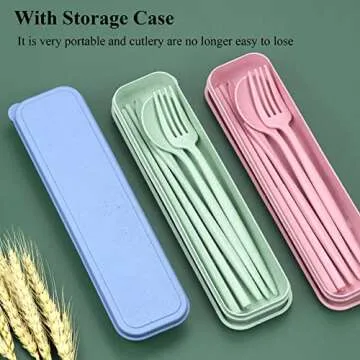 DISSKNIC Travel Utensil Set: Eco-Friendly Cutlery for All