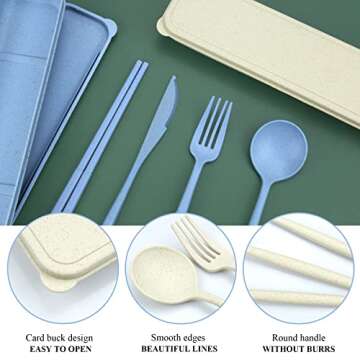 DISSKNIC Travel Utensil Set: Eco-Friendly Cutlery for All
