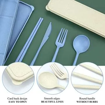 DISSKNIC Travel Utensil Set: Eco-Friendly Cutlery for All