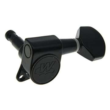 Wilkinson 6 Inline Black E-Z Post Guitar Tuners EZ Post Guitar Tuning Keys Pegs Guitar Machine Heads for Strat Tele