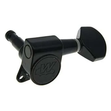 Wilkinson 6 Inline Black E-Z Post Guitar Tuners EZ Post Guitar Tuning Keys Pegs Guitar Machine Heads for Strat Tele