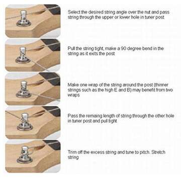 Wilkinson 6 Inline Black E-Z Post Guitar Tuners EZ Post Guitar Tuning Keys Pegs Guitar Machine Heads for Strat Tele