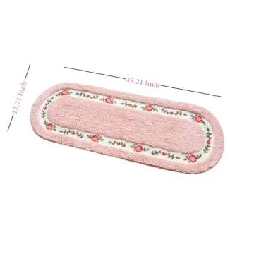Stay Young Beautiful Rose Flower Area Rugs for Living Room Bedroom Super Soft Bathroom Rugs Non Slip Absorbent Bath Mat Floral Aesthetic Coquette Room Decor 17.71 x 49.21 Inch