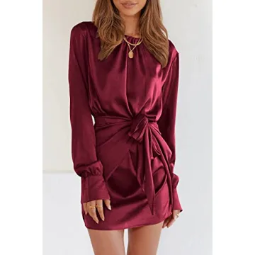 Elegant Satin Dress for Women - PRETTYGARDEN Spring Styles